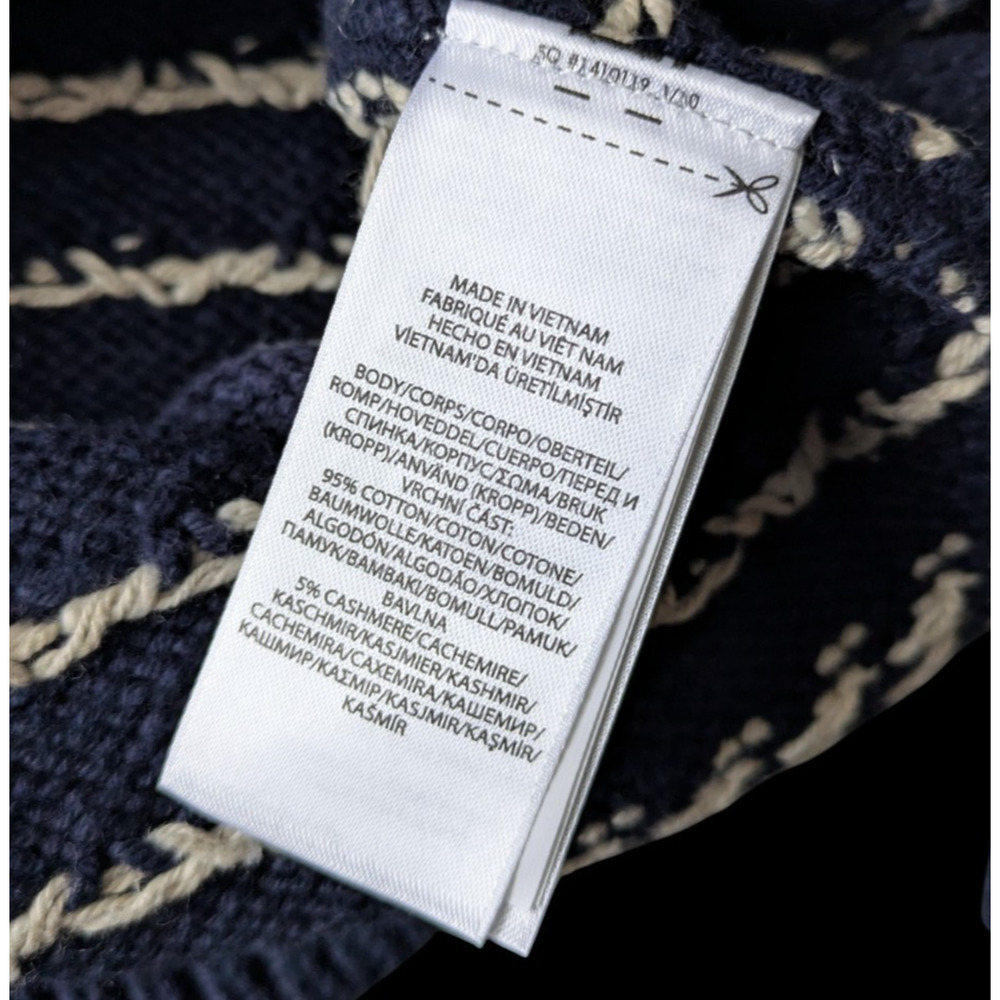 Polo Ralph Lauren Navy Blue Fair Isle Cotton Cashmere Blend Sweater New Size XL - Picture 6 of 9